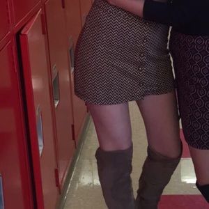 High waisted button skirt